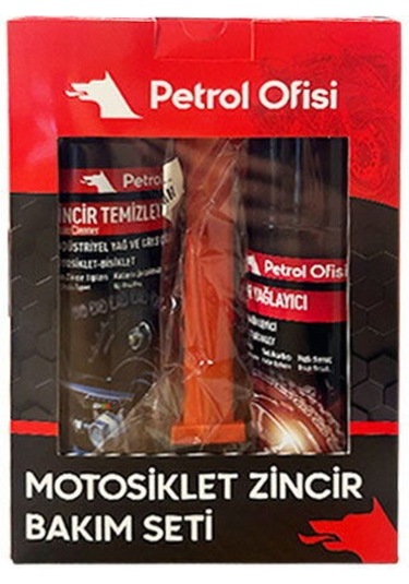 Petrol Ofisi Motosiklet Zincir Bakım Seti Özel Kutu Temizleme Fırçalı Set