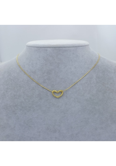 Yeni Sezon 22 Ayar Altın Kaplama Paslanmaz Çelik Kalp'li Kadın Kolye Gold