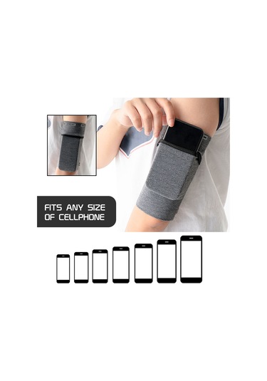 Reedark S Boyutu Gri Spor Kolluk Çantası - Koşu Ve Egzersizlerde Telefon, Anahtar, Para Taşıma - Serbest Eller İle Spor Yapın