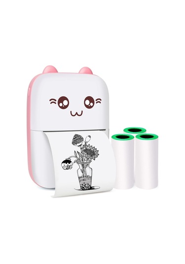 Cbtx Etiket Taşınabilir Termal Fotoğraf Yazıcısı Öğrenci Mini Yazıcı Pembe