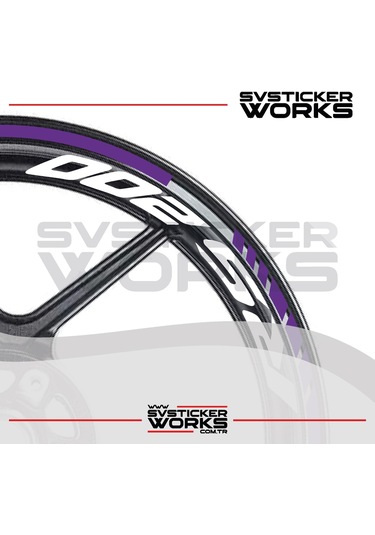 Bajaj Rs200 Jant Sticker Dış Ve İç Set Sticker Jant Şeridi Mor