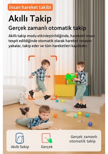 Hd Akıllı Kamera Wi-fi Destekli, Görüntülü Konuşma Destekli , Gece Görüşü, Insan Takibi Cr08