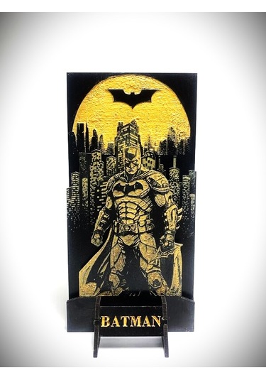 Dükkan Design Lazer Kazıma Kara Şovalye El Boyama Ahşap Biblo Çok Renkli