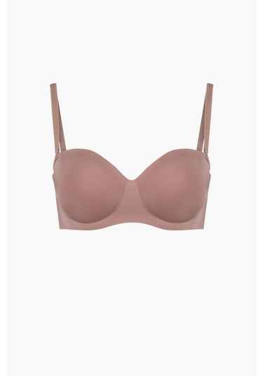 Auw Lazer Kesim Basic Balensiz Destekli Straplez Sütyen - Ultifit Bronz