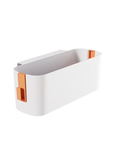 Yatak Başı Plastik Saklama Caddy'si Çıkarılabilir Kancalı Asılı Sepet Eşya Kutusu Turuncu