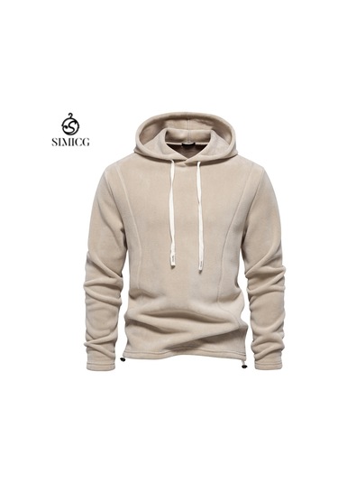 Erkekler İçin Sonbahar Ve Kışlık Kapüşonlu Uzun Kollu Rahat Bol Sweatshirt Beyaz