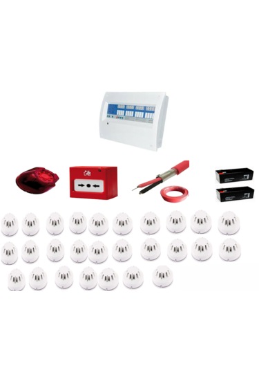 27 Bölgeli Konvansiyonel Sertifikalı Yangın Alarm Seti