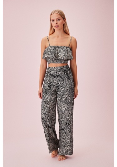 Suwen Rana Crop Top Sba24570911 Siyah