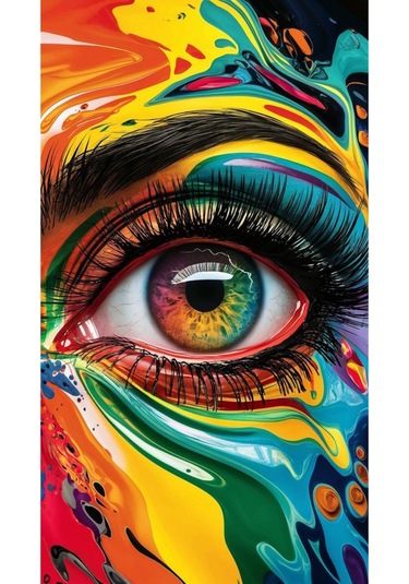 Renkli Tek Göz Tablo Kanvas Ev Duvar Salon Ofis Dükkan Hediyelik Dekarasyon Süsü Ölçü Seçiniz