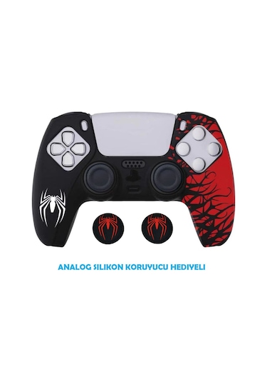 Ps5 Dualsense Spider-man Koruyucu Silikon Kılıf + Analog Silikon Koruyucu