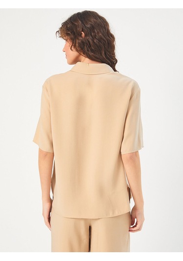 Faik Sönmez Kadın Gizli Patlı Yarım Kol Modallı Gömlek U68266 Antrasit