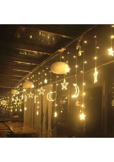 Ay Yıldız Perde Led Gün Işığı Çok Renkli