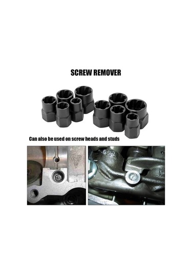 Pazly 10 Parça Dayanıklı Cıvata Somun Sökücü Takımı - Hasarlı Vida Ve Civatalar İçin