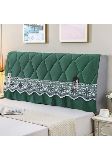 Sones Yatak Başı Her Şey Dahil Çarpışma Önleyici Kapitone Kalın Kumaş Koruyucu Kılıf, Boyut: 60x120cm Sekiz Yapraklı Yeşil