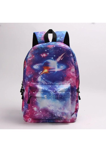 Evren Yıldız Sırt Çantası Genç Erkek Kız Galaxy Gezegen Okul Açık Vizon