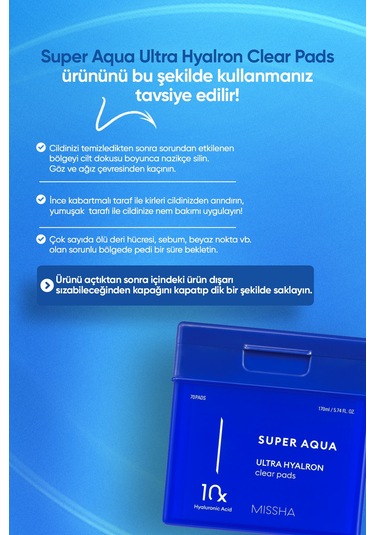Missha Super Aqua Ultra Hyalron Clear Pads 170 ML