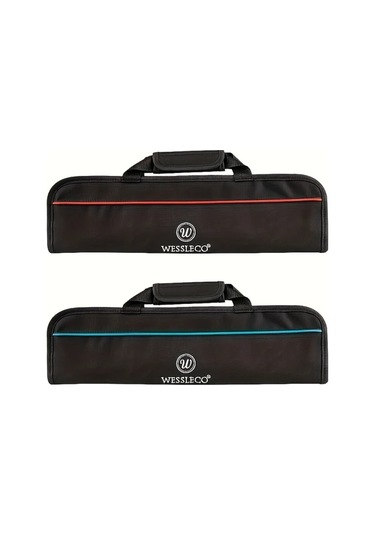 Fochsia 5 Gözlü Profesyonel Şef Bıçağı Kılıfı - Kırmızı - Mutfak Seyahat Kamp İçin Dayanıklı Bıçak Çantası Kırmızı