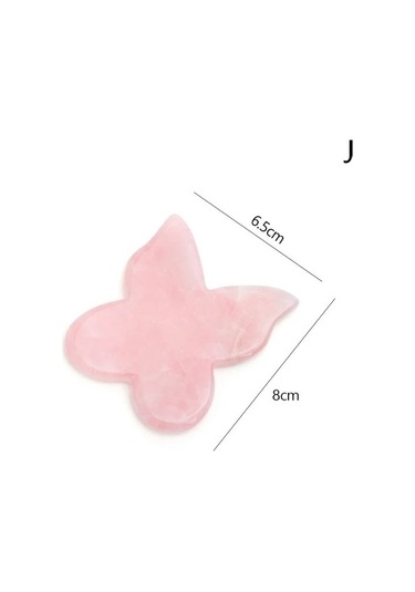 Pembe Kelebek Şekli Doğal Gül Kuvars Yeşim Gua Sha Taş Kurulu Masaj Gua Sha Kazıyıcılar Kurulu Plaka Yeşim Yüz Masaj Aracı Yüz Boyun Sırt Vücut Için Hhkvqa Çok Renkli