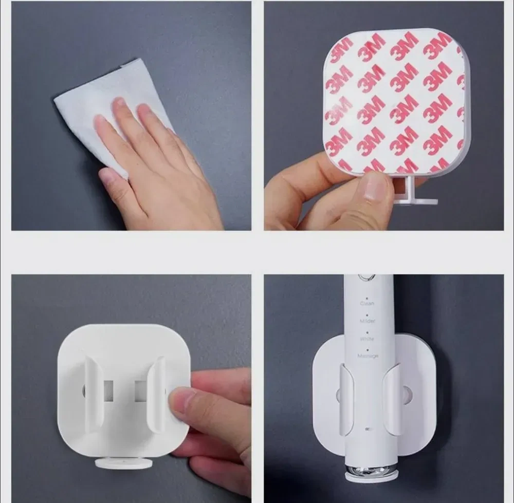 Konesam Düşük Bakırlı Elektrikli Fırça Tutucu, Önü Açık Duvar Montajlı, Sulama Özelliği, Delme Yok, Çift Kişilik, Abs Plastik, Beyaz/siyah Siyah