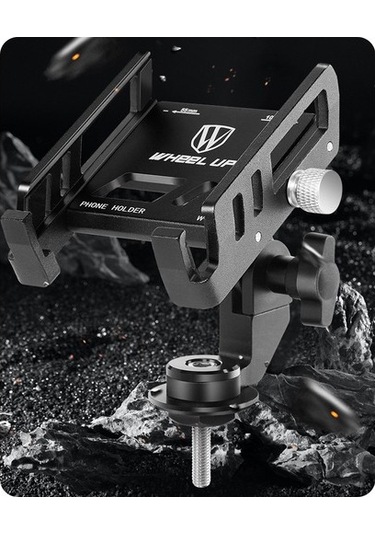 Joyhub Ayarlanabilir Alüminyum Çelik Bisiklet Cep Telefonu Tutacağı Siyah Var Havalandırma Ym9pkh