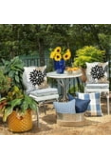 Konesam 2 Adet 45x45 Cm Su Geçirmez Akrilik Çiçek Desenli Dış Mekan Yastık Kılıfı - Kahverengi Siyah Gri, Balkon/patio Dekoru, Gizli Reçme, Yıkama Kolay Siyah