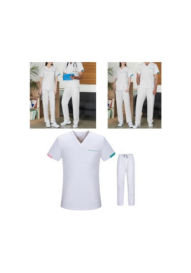 Suntek Magideal Kadın Erkek Scrubs Set Modern Dayanıklı Xxl-beyaz