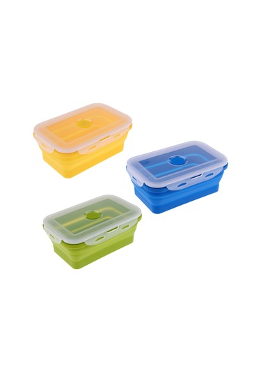 Homyl Katlanır Silikon Öğle Yemeği Kutusu Kase Bento 540ml-sarı 540ml Sarı Çok Renkli