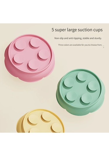 Elmpaly Yeşil Silikon Yavaş Besleyici Kedi Köpek Kabı Emici Tabanlı Kolay Temiz