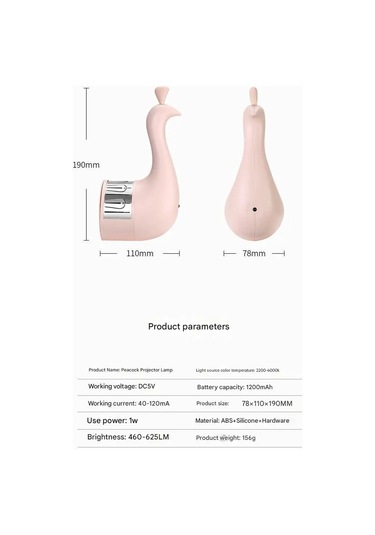 Süslü Tavuskuşu Projektör Lambası Uzaktan Kumandalı Yedi Renk 2 Çok Renkli