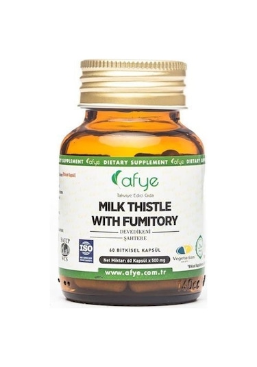 Afye Milk Thistle With Fumitory 60 Kapsül Şahtere-Milkthistle Özü