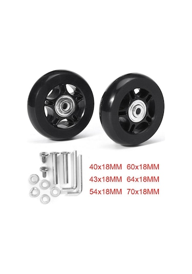 2 Adet Sessiz Tramvay Kutusu Seyahat Kutusu Evrensel Tekerlek Lastik Tekerlek Seyahat Kutusu Rulman Tamir Kiti 60mm 24mm