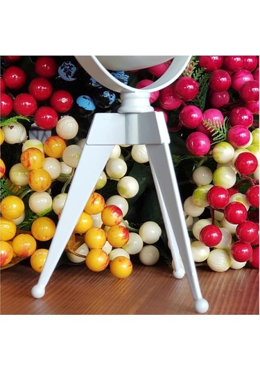 Masa Saati Retro Tripod Saat Oturma Odası Ferforje Saat Beyaz