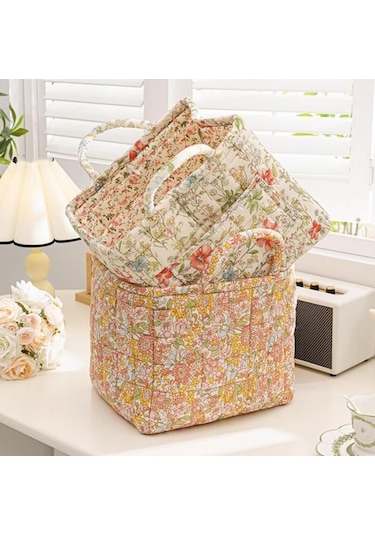 Boho Kumaş Depolama Sepeti, Oturma Odası İçin Kolay Taşıma Kulpları İle Katlanabilir Çamaşır Sepeti, Giysi Oyuncakları D 1