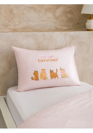 Karışık Kedi Desenli Tek Kişilik Nevresim Seti