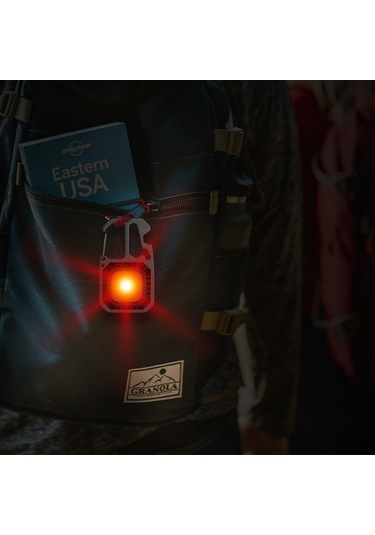 MSO Outdoor VIP Kalite Multifonksiyonel Karabina & Led Fener Gümüş