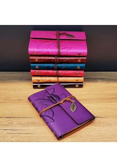 River World Deri Defter Deseni Yaprak Çok Renkli