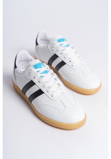 Garantili D30004 Günlük Ortopedik Kadın Sneaker Spor Ayakkabı Beyaz-siyah