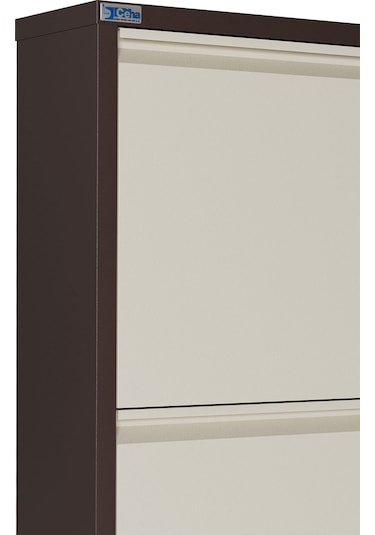 Ceha 5'li Metal Ayakkabılık - Kahverengi/krem K.AYK-5 /AB8317-AB1013