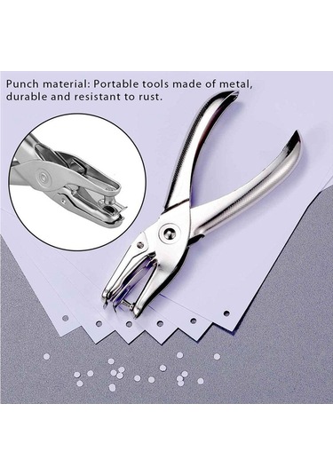 Ccgloball Adet Tek Delik Zımba El Tek Yuvarlak Kağıt Pense Zımba Zımba Tek Delik Krom Metal Delici Kağıt Kartı Için
