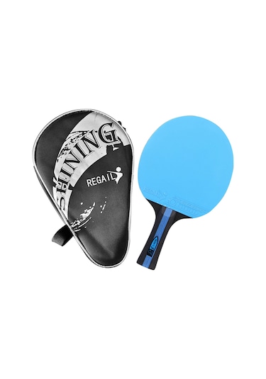 Ranyeek Mavi Renkli Polar Ahşap Tenis Raketi - Taşıma Çantasıyla 25cm X 15cm Boyutlu 160g Ağırlık