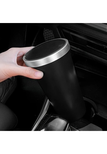 Xuweiwei Gümüş Renkli Basmalı Kapaklı Araç Çöp Kutusu Ve Saklama Kutusu