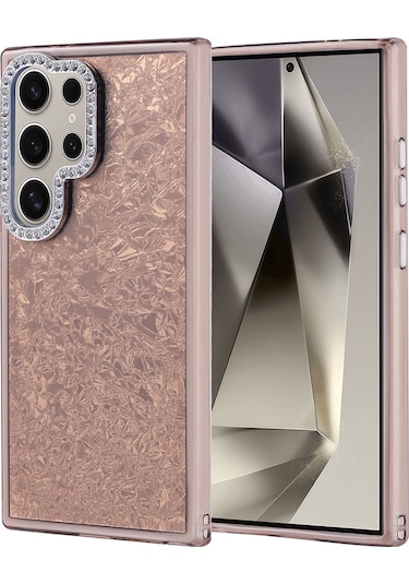 Galaxy S24 Ultra Kılıf Taşlı Tasarımlı Zore Kapi Kapak Gold