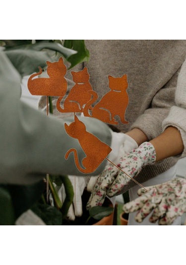 Metal Bahçe Kazıkları Dekorasyonlar Kedi Bahçe Kazığı İç Ve Dış Çim Yol Süslemeleri Saksılar Çubuk Zemin Eklentisi B Stili Büyük Boy