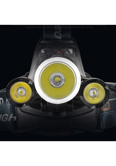 Ebitda Yüksek Güçlü Şarj Edilebilir 3 Kafa El Feneri Balıkçılık İçin Led Baş Üstü Işık Çok Renkli