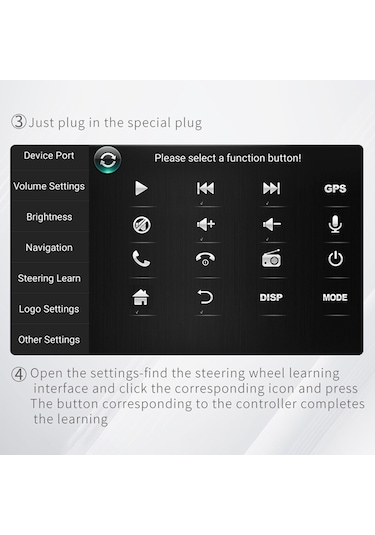 Sones Dqx-999a Çok Fonksiyonlu Direksiyon Düğmesi Denetleyici Araç Dvd Ekranı Kablosuz Uzaktan Kumanda Gümüş