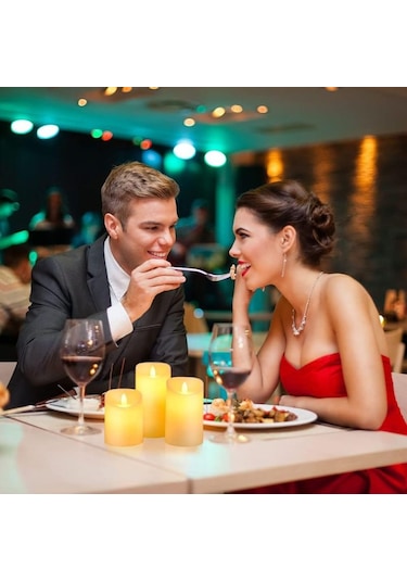 Alev Efektli Vıp Deluxe 14 Lü Set Işıklı Mum Gün Işığı Led Titrek Yanan Led Mum Büyük Orta Küçük Mum Renkli