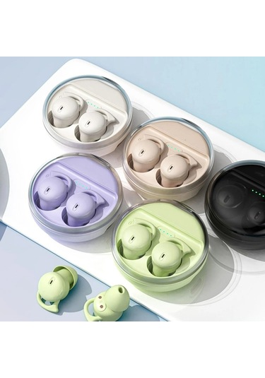 Q26 Bluetooth 5.3 Uyku Mini Kablosuz Bluetooth Kulaklık Görünmez Rahat Gürültü Önleyici Kulaklık Mor