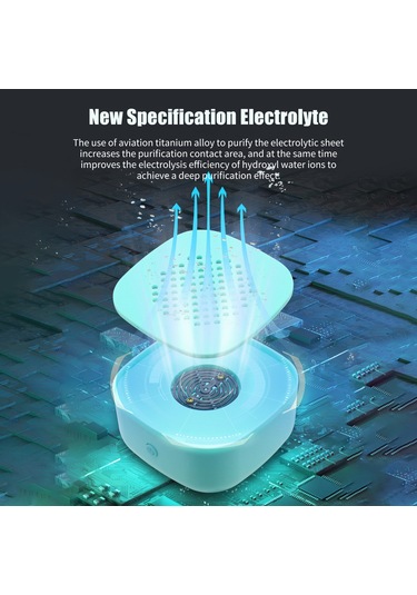 Reedark Halka Suyu Temizleyici Mini Evsel Kablosuz 4400mah Sebze Meyve Tüketim Güvenliği Temizleme Cihazı Mavi