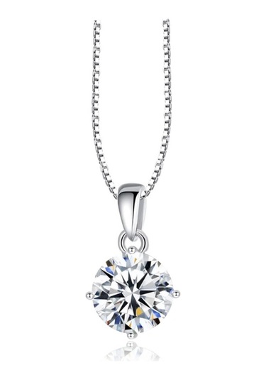 Brezza Lusso Jewelry Diamond Serisi Tektaş Aşk Stylish/night Gümüş Kadın Kolye 45 CM 45 CM