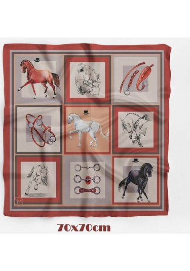 Terra Bınıcı Desen 70 70cm Bandana/fular Çok Renkli